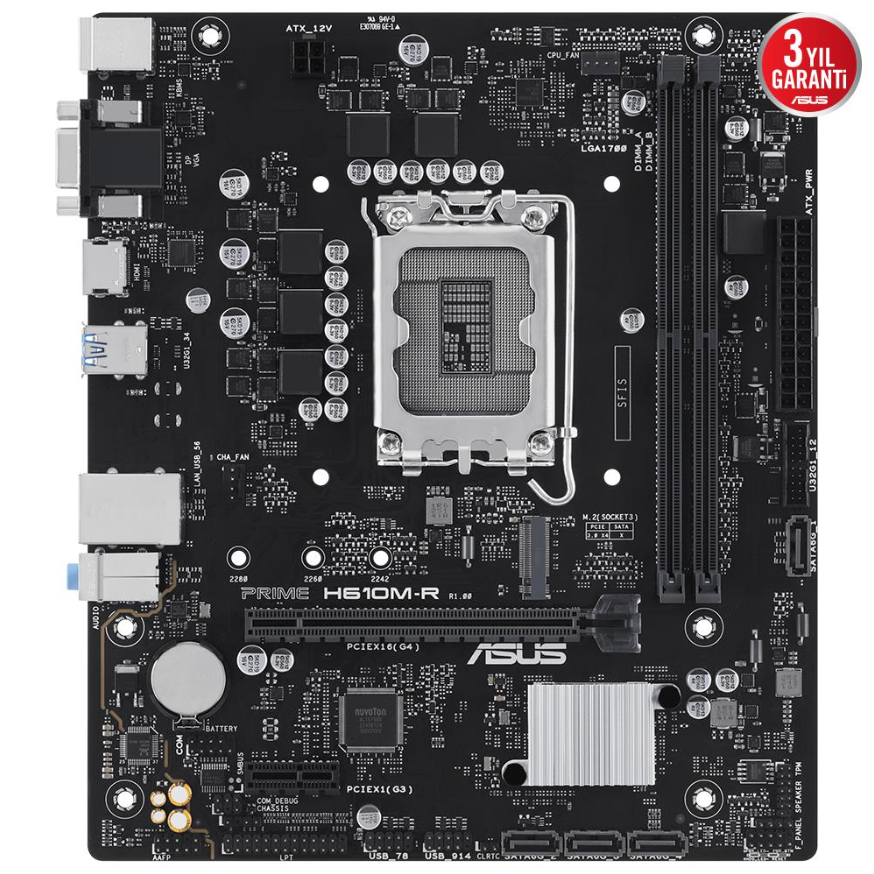 ASUS PRIME H610M-R-SI DDR5 HDMI-DP PCIE 4.0 1700p mATX