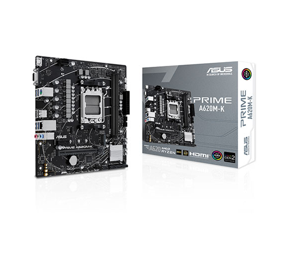ASUS PRIME A620M-K DDR5 HDMI PCIe 16X v4.0 AM5 mATX