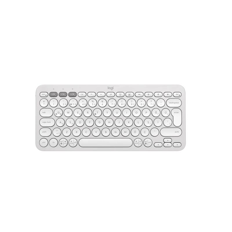LOGITECH K380S PEBBLE KEYS BEYAZ 920-011860 2 ÇOKLU CİHAZ ÖZELLİKLİ BLUETOOTH TÜRKÇE Q KLAVYE